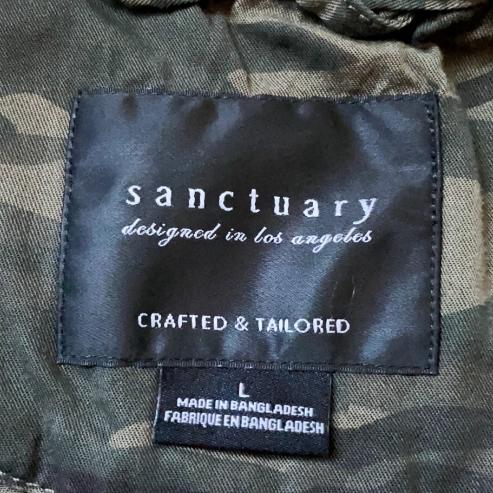 Sanctuary Camo Fringe Hem Zip Up Jacket - Picture 8 of 8